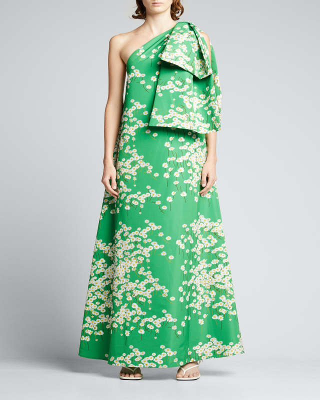 Winnie One-Shoulder Floral-Print Dress